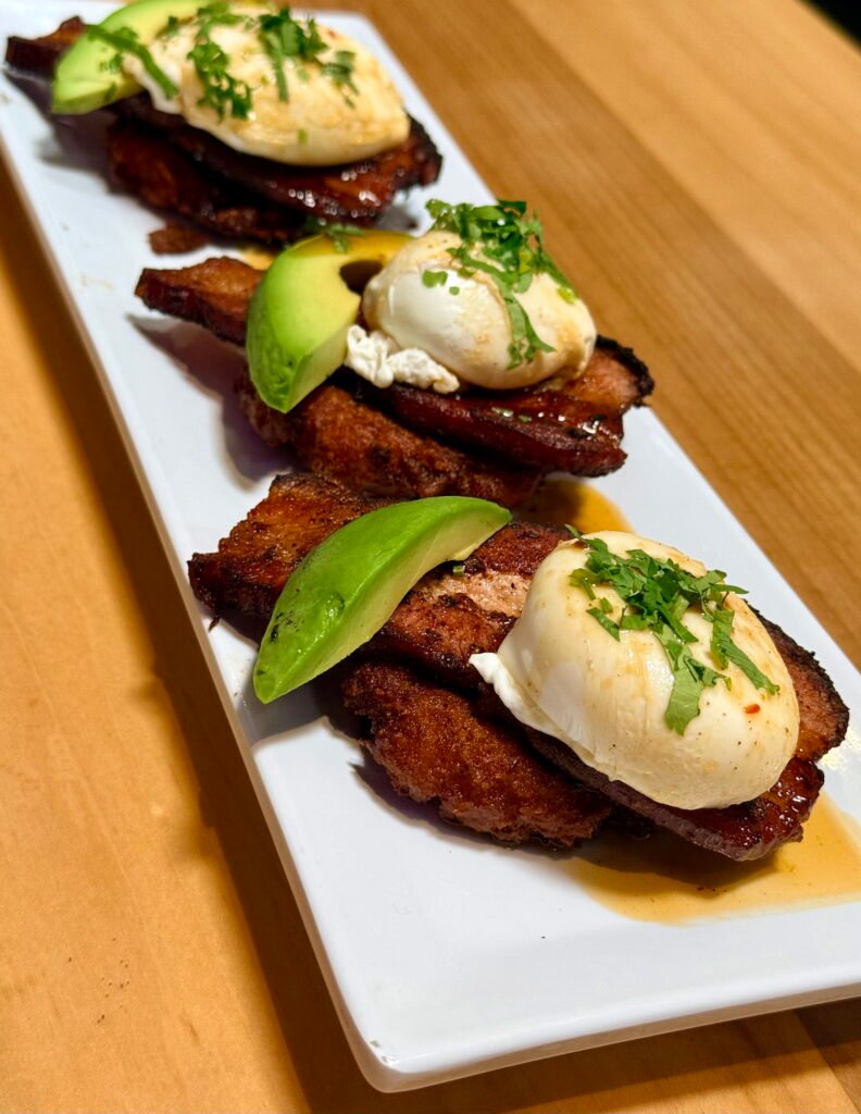 Pork belly benedict at Werewolf American Pub San Diego