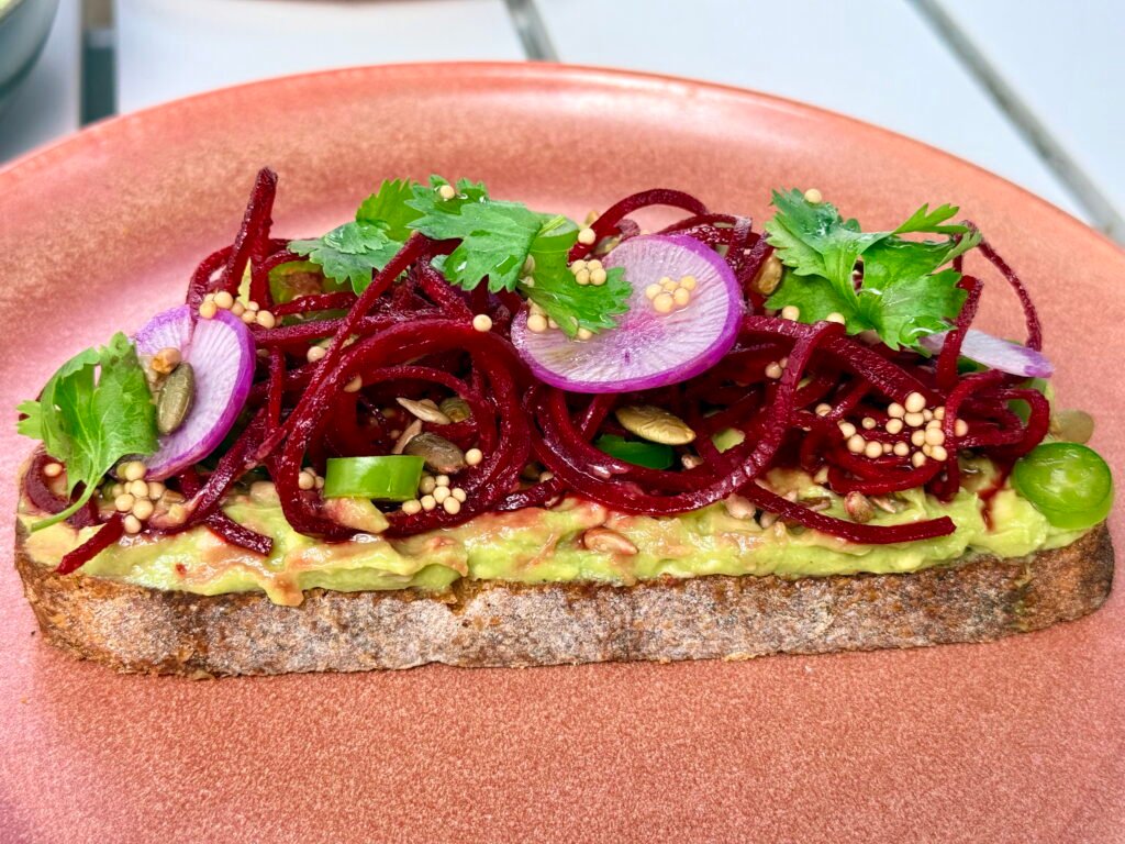 avocado toast from parakeet cafe Del Mar