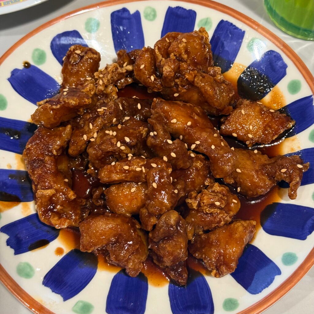 orange chicken from china max dumpling house in San Diego