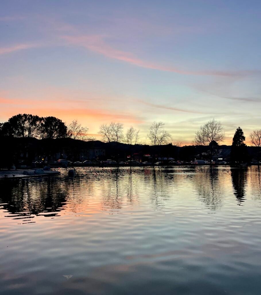 sunset at Temecula duck pond
