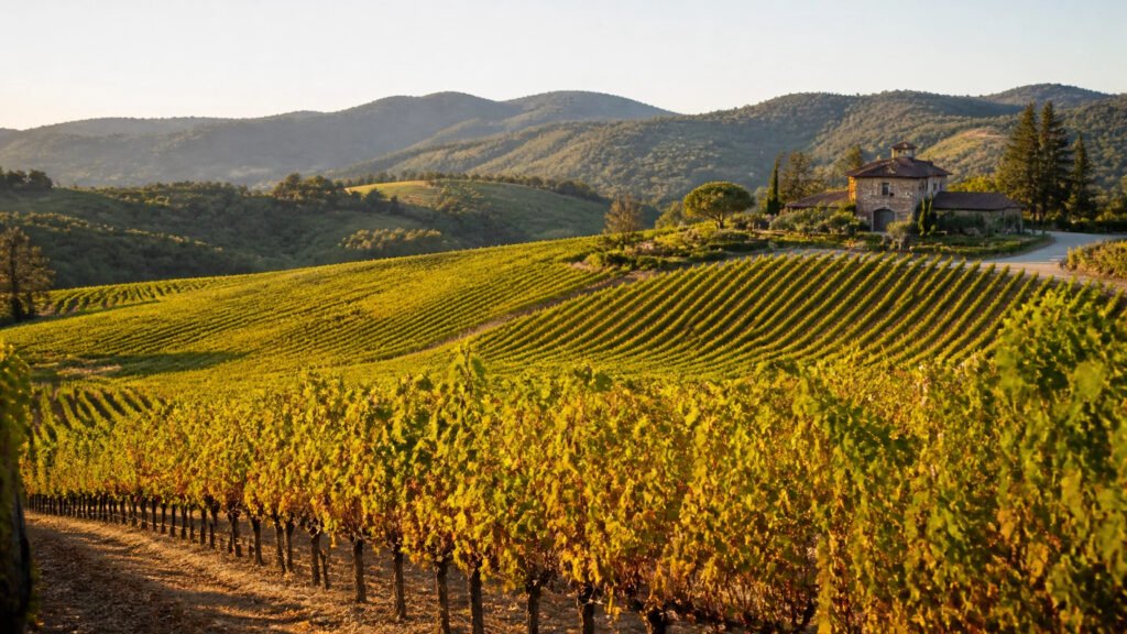 Napa valley winery and vineyard